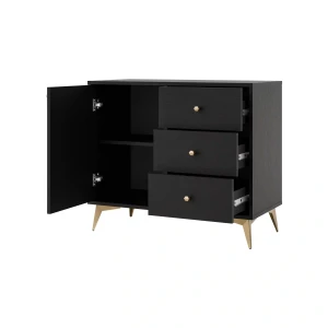 Komoda se zásuvkami Sakai 1 1F 3S T814 Černá