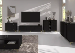 Komoda se zásuvkami Sakai 1 1F 3S T814 Černá