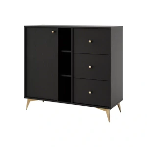 Komoda se zásuvkami Sakai 1 1F 3S T824 Černá