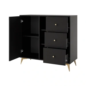 Komoda se zásuvkami Sakai 1 1F 3S T824 Černá