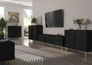 Dvoukřídlá komoda Sakai 1 2F T812 Černá