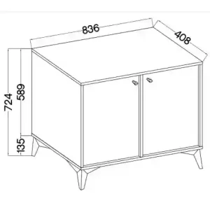 Dvoukřídlá komoda Sakai 1 2F T812 Černá