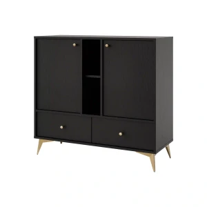 Komoda se zásuvkami Sakai 1 2F 2S T825 Černá