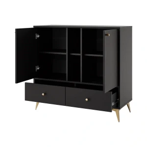 Komoda se zásuvkami Sakai 1 2F 2S T825 Černá