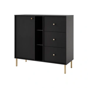 Komoda se zásuvkami Sakai 2 1F 3S T824 Černá