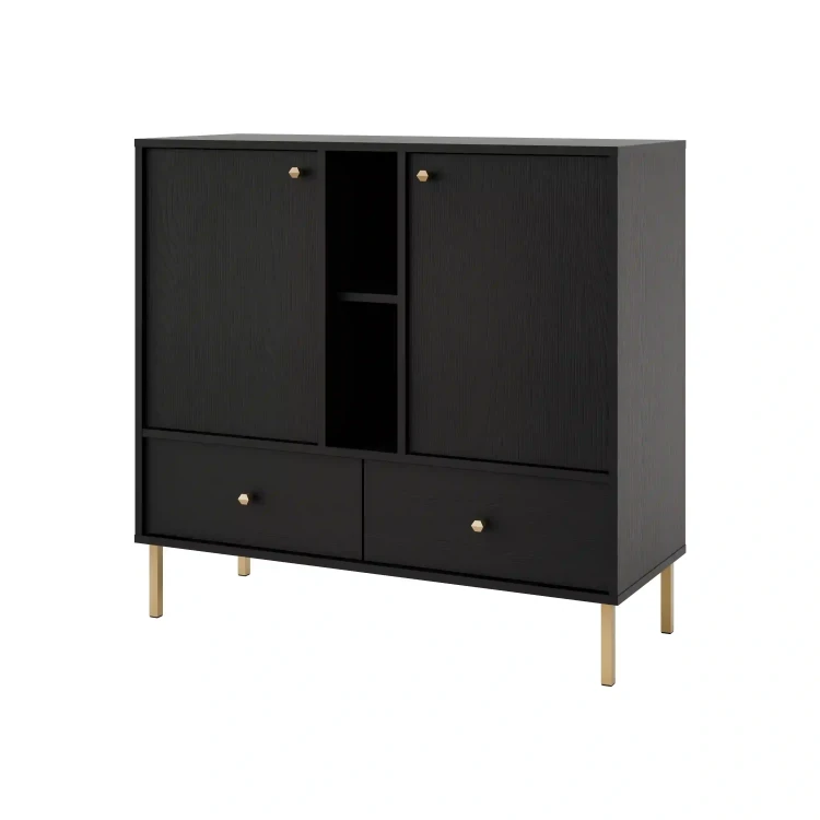 Komoda se zásuvkami Sakai 2 2F 2S T825 Černá