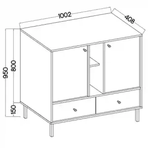 Komoda se zásuvkami Sakai 2 2F 2S T825 Černá