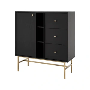 Komoda se zásuvkami Sakai 3 1F 3S T824 Černá
