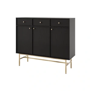 Komoda se zásuvkami Sakai 3 3F 3S T827 Černá