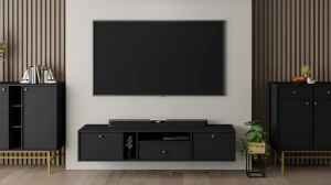 Závěsná TV skříňka Sakai 4 2K 1S T313 Černá