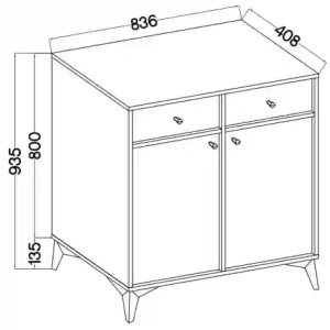 Komoda se zásuvkami Sakai 1 2F 2S T826 Eukalyptus