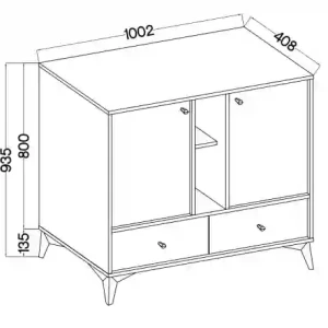 Komoda se zásuvkami Sakai 1 2F 2S T825 Eukalyptus