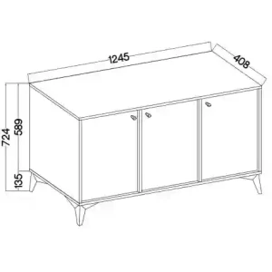Třídveřová komoda Sakai 1 3F T813 Eukalyptus