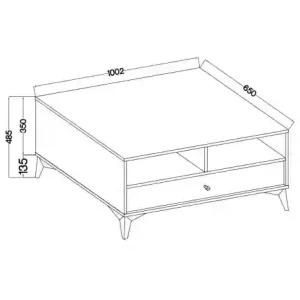 Konferenční stolek se zásuvkou Sakai 1 1S T201 Eukalyptus