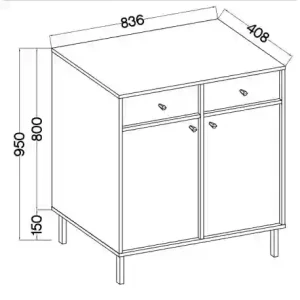 Komoda se zásuvkami Sakai 2 2F 2S T826 Eukalyptus