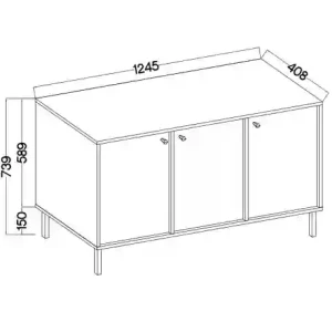 Třídveřová komoda Sakai 2 3F T813 Eukalyptus