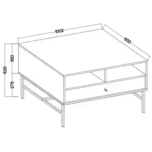 Konferenční stolek se zásuvkou Sakai 3 T201 Eukalyptus