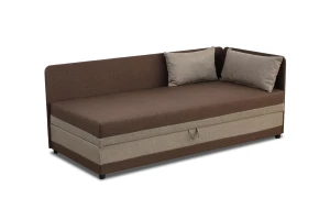 Jednolůžková postel s úložným prostorem Hirek Eko 80x180 Hnědá/Béžová