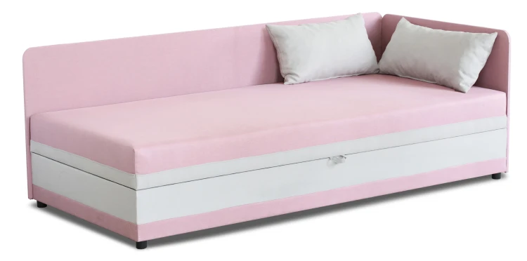 Jednolůžková postel s úložným prostorem Hirek Eko 80x200 Růžová/Šedá