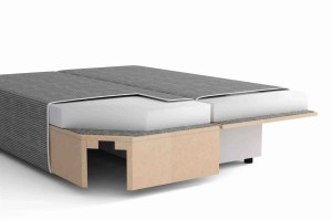 Rozkládací pohovka s funkcí spaní SILVER 3 boucle béžová