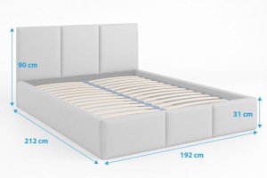 Čalouněná postel s úložným prostorem VELORA 180x200 černá ekokůže