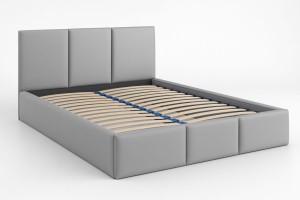 Čalouněná postel s úložným prostorem VELORA 180x200 bílá ekokůže
