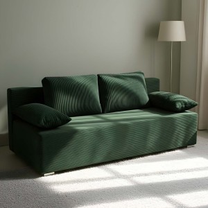 Rozkládací pohovka Lunera Prima 2 manšestr zelená