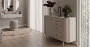 Komoda do obývacího pokoje se třemi zásuvkami Flana 813 1F3S Béžová