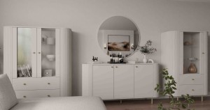 Komoda do obývacího pokoje se třemi dvířky Flana 830 3F Béžová