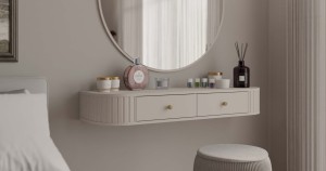 Závěsný toaletní stolek se zásuvkami do ložnice Flana 202 2S Béžová