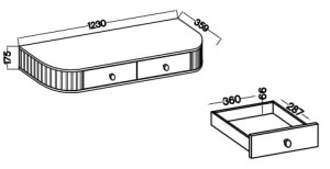 Závěsný toaletní stolek se zásuvkami do ložnice Flana 202 2S Béžová