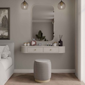 Obdélníkové zrcadlo se zaoblenými rohy Flana 702 Béžové