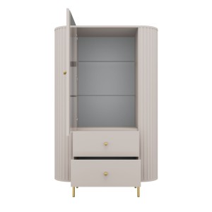 Vitrína do obývacího pokoje se skleněnými dvířky Flana 112 1F2S Béžová