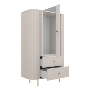 Vitrína do obývacího pokoje se skleněnými dvířky Flana 112 1F2S Béžová