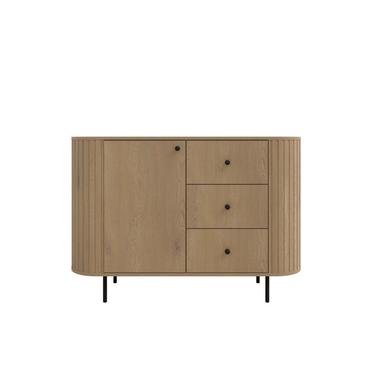 Komoda do obývacího pokoje se třemi zásuvkami Flana 813 1F3S Dub Cremona