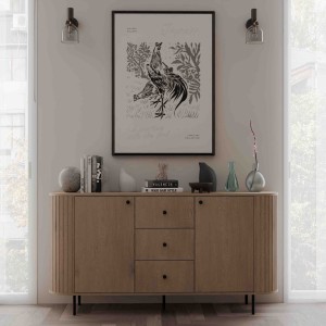 Komoda do obývacího pokoje se třemi zásuvkami Flana 823 2F3S Dub Cremona