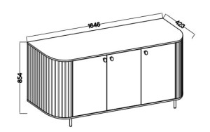 Komoda do obývacího pokoje se třemi dvířky Flana 830 3F Dub Cremona