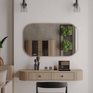 Závěsný toaletní stolek se zásuvkami do ložnice Flana 202 2S Dub Cremona