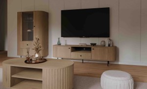 TV stolek se dvěma dvířky do obývacího pokoje Flana 321 2F1S Dub Cremona