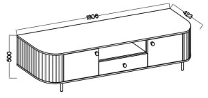 TV stolek se dvěma dvířky do obývacího pokoje Flana 321 2F1S Dub Cremona