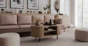 Konferenční stolek s drážkovanými boky do obývacího pokoje Flana 200 Dub Cremona