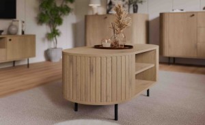 Konferenční stolek s drážkovanými boky do obývacího pokoje Flana 200 Dub Cremona