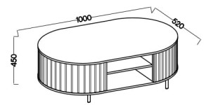 Konferenční stolek s drážkovanými boky do obývacího pokoje Flana 200 Dub Cremona