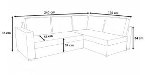 Rozkládací pohovka Bergamo Grafitová/Šedá