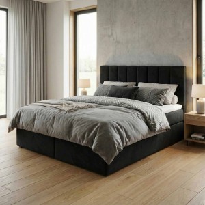 Kontinentální postel 140x200 SONNO BELLO černá 2 úložné prostory