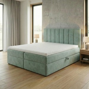Kontinentální postel 140x200 SONNO BELLO mátová 2 úložné prostory