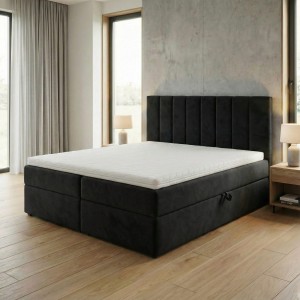 Kontinentální postel 160x200 SONNO BELLO černá 2 úložné prostory