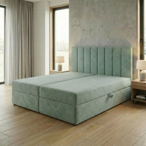 Kontinentální postel 160x200 SONNO BELLO mátová 2 úložné prostory