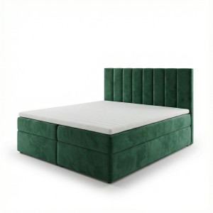 Kontinentální postel 160x200 SONNO BELLO lahvově zelená 2 úložné prostory