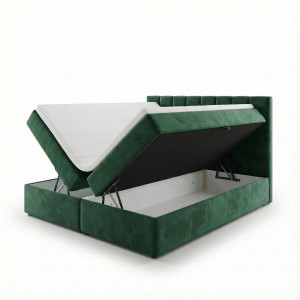 Kontinentální postel 160x200 SONNO BELLO lahvově zelená 2 úložné prostory